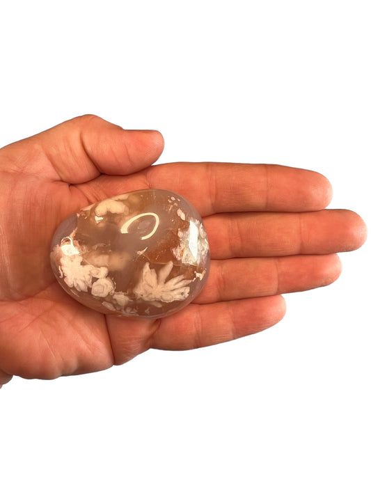 Flower Agate Palm Stone