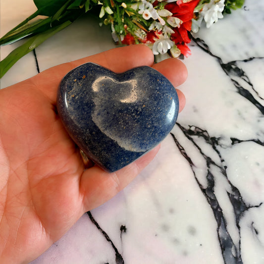 Lazulite Heart Palm Stone