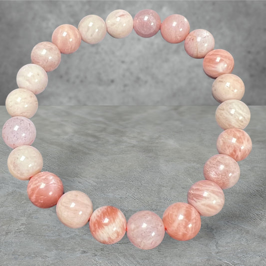 Peach Moonstone Bracelet 8mm