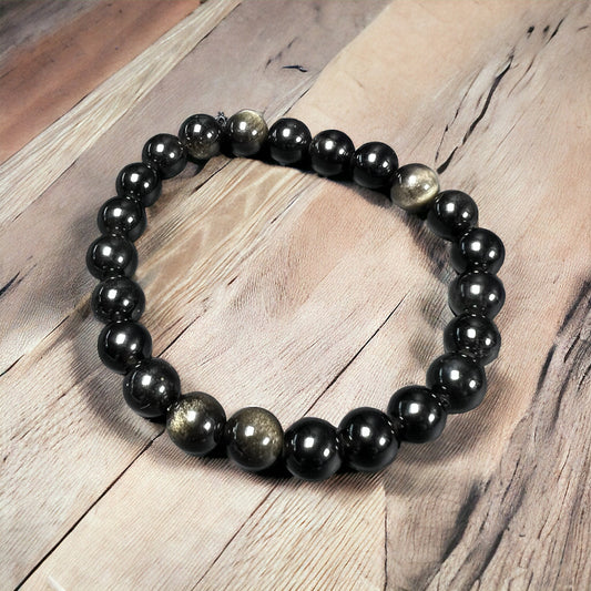 Gold Sheen Obsidian Bracelet 8mm