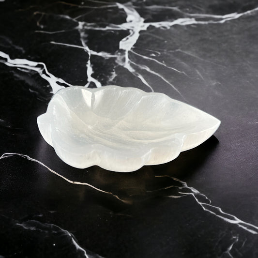 Selenite Leaf Charging Bowl