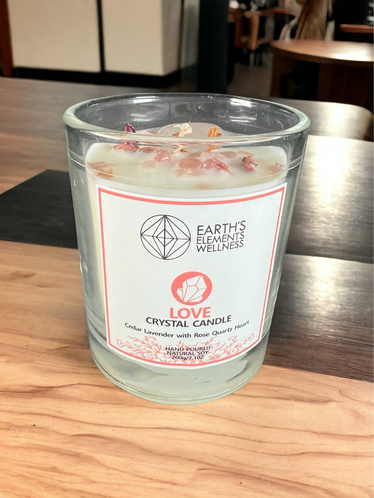 "Love" Crystal Candle