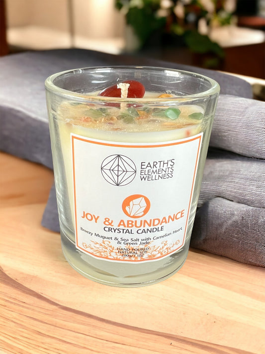 "Joy & Abundance" Crystal Candle