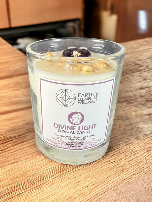 "Divine Light" Crystal Candle