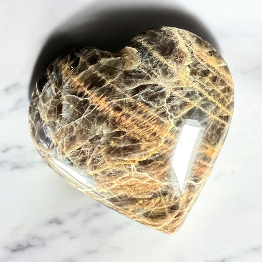 Black Moonstone Heart Palm