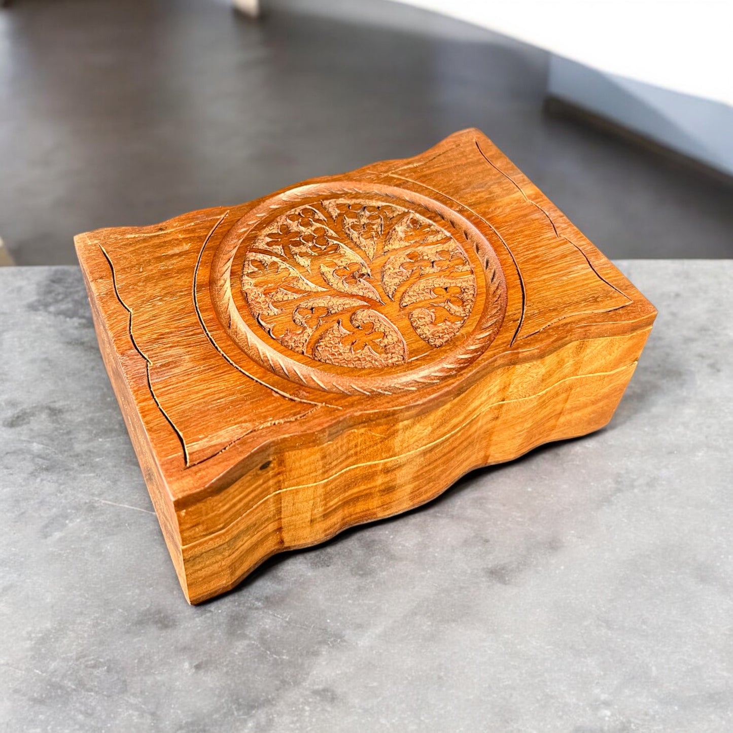 4"x6" Tree Of Life Carved Wooden Box 738